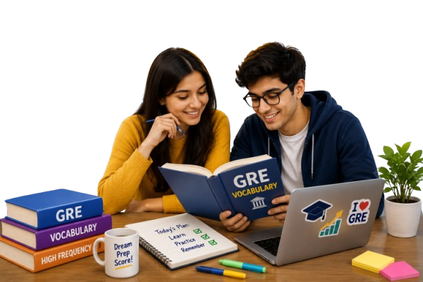 Students studying GRE vocabulary